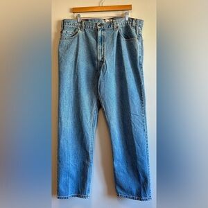 Levi Strauss Signature Jeans Mens 40X30 Light Wash Relaxed Straight Fit Denim